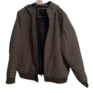 TOMMY HILFIGER Mens Hooded Bomber Jacket Size XL Grey